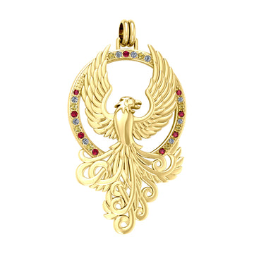 The Majestic Phoenix Solid Yellow Gold Pendant GPD2916